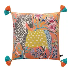 Pillow Haven Bettzeug-Blauer Löwe Hund Lendenkissenbezug - Zitronenbäume GG Stil