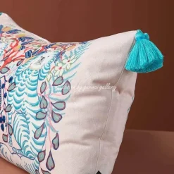 Pillow Haven Bettzeug-Blauer Löwe Hund Lendenkissenbezug - Zitronenbäume GG Stil
