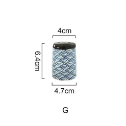 Elegance at the Table Küche & Esszimmer-Blaues Gewürzdosen-Set aus Keramik – Elegante Gewürzbehälter für die Küche zum organisierten Kochen