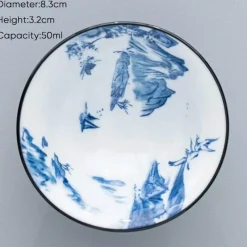 Plates u0026 More Küche & Esszimmer-Blau-weiße Teetasse aus Porzellan – japanische Espressotasse