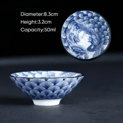 Plates u0026 More Küche & Esszimmer-Blau-weiße Teetasse aus Porzellan – japanische Espressotasse