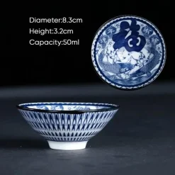 Plates u0026 More Küche & Esszimmer-Blau-weiße Teetasse aus Porzellan – japanische Espressotasse