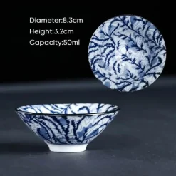 Plates u0026 More Küche & Esszimmer-Blau-weiße Teetasse aus Porzellan – japanische Espressotasse