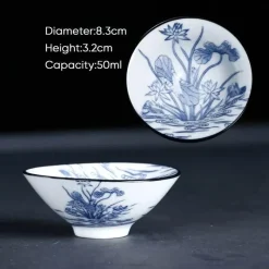 Plates u0026 More Küche & Esszimmer-Blau-weiße Teetasse aus Porzellan – japanische Espressotasse