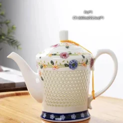 Feast u0026 Flair Küche & Esszimmer-Blau-weißes Kungfu-Teeservice aus Porzellan – Puer-Teetasse und Kanne, Teegeschirr für die Teezeit