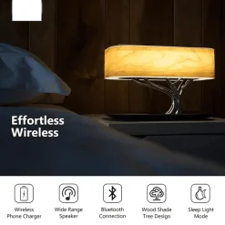 Comfort u0026 Style Beleuchtung-Bluetooth Speaker Desk Lamp with Wireless Charger - Dimmable Japanese Design