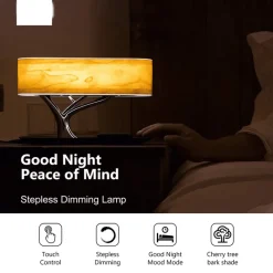 Comfort u0026 Style Beleuchtung-Bluetooth Speaker Desk Lamp with Wireless Charger - Dimmable Japanese Design