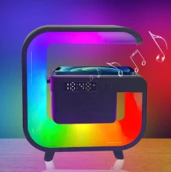 The Decor Haven Gadgets Für Zuhause-Bluetooth-Lautsprecherlampe - Kabelloses RGB-Nachtlicht mit Ladegerät