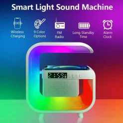 The Decor Haven Gadgets Für Zuhause-Bluetooth-Lautsprecherlampe - Kabelloses RGB-Nachtlicht mit Ladegerät
