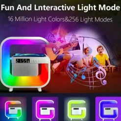 The Decor Haven Gadgets Für Zuhause-Bluetooth-Lautsprecherlampe - Kabelloses RGB-Nachtlicht mit Ladegerät