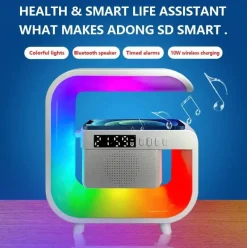 The Decor Haven Gadgets Für Zuhause-Bluetooth-Lautsprecherlampe - Kabelloses RGB-Nachtlicht mit Ladegerät