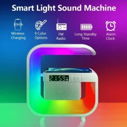 The Decor Haven Gadgets Für Zuhause-Bluetooth-Lautsprecherlampe - Kabelloses RGB-Nachtlicht mit Ladegerät