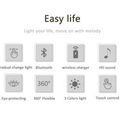 Comfort u0026 Style Gadgets Für Zuhause|Beleuchtung-Bluetooth-Lautsprecherlampe - Tischleuchte mit kabelloser Aufladung