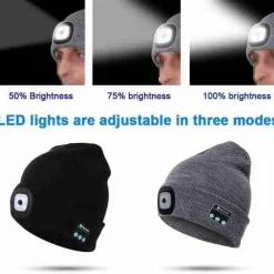 Gear Up u0026 Go Outdoor-Gadgets|Outdoor-Artikel-Bluetooth-Lautsprecher-Mütze – Unisex-Wintermütze mit Stirnlampe