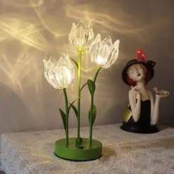 The Light Loft Beleuchtung-Blumen-LED-Nachtlampe – dekoratives Nachttischlicht