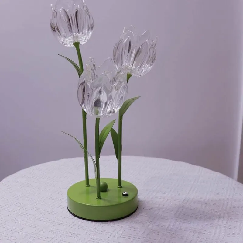 The Light Loft Beleuchtung-Blumen-LED-Nachtlampe – dekoratives Nachttischlicht