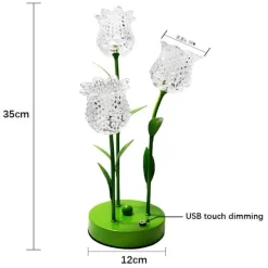 The Light Loft Beleuchtung-Blumen-LED-Nachtlampe – dekoratives Nachttischlicht