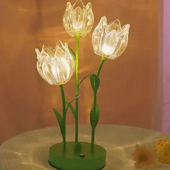 The Light Loft Beleuchtung-Blumen-LED-Nachtlampe – dekoratives Nachttischlicht