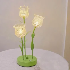 The Light Loft Beleuchtung-Blumen-LED-Nachtlampe – dekoratives Nachttischlicht