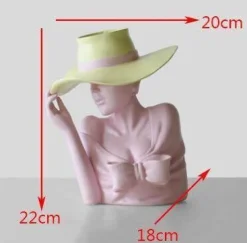 Accent Haven Wohndeko-Blumentopf - Hübsche Frau Pflanzgefäß Statue