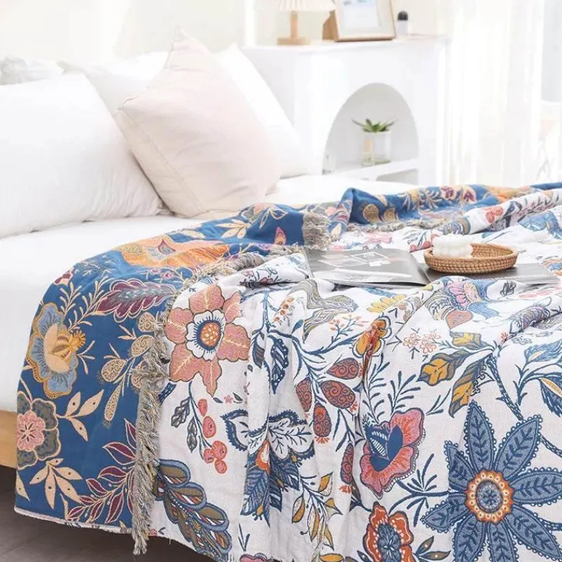 Wrap u0026 Relax Bettzeug-Bohemian-Überwurfdecke aus Baumwolle – Leichter Sommer-Sofa-Bettbezug