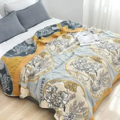 Cozy Haven Bettzeug-Boho Baumwoll-Überwurfdecke - Leichte dekorative Gazedecke