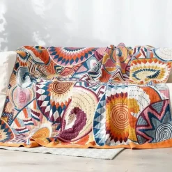 Cozy Haven Bettzeug-Boho Baumwoll-Überwurfdecke - Leichte dekorative Gazedecke