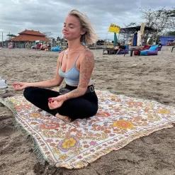 Cozy Haven Bettzeug-Boho Blumendecke - Gemütliches Sofadekor