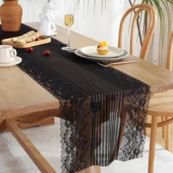 Fine Table Threads Küche & Esszimmer-Boho Floral Makramee Tischläufer - Schickes Tafelaufsatz Dekor