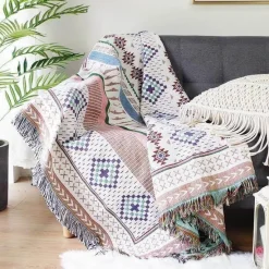 Cozy Haven Bettzeug-Boho Gestrickte Überwurfdecke - Gemütliches Boho Home Decor