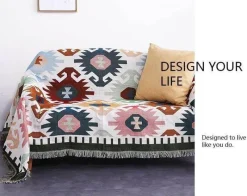 Cozy Haven Bettzeug-Boho Gestrickte Überwurfdecke - Gemütliches Boho Home Decor