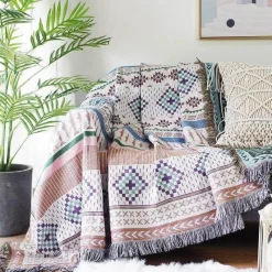 Cozy Haven Bettzeug-Boho Gestrickte Überwurfdecke - Gemütliches Boho Home Decor