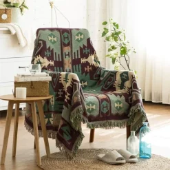The Blanket Nook Bettzeug-Boho Jacquard Strickdecke - Gemütlicher dekorativer Wohnakzent