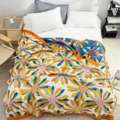 The Blanket Nook Bettzeug-Boho Mandala Baumwolldecke - Doppelseitige weiche Sommerdecke für Betten und Sofas