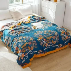 The Blanket Nook Bettzeug-Boho Mandala Baumwolldecke - Doppelseitige weiche Sommerdecke für Betten und Sofas