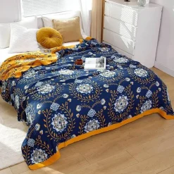 The Blanket Nook Bettzeug-Boho Mandala Baumwolldecke - Doppelseitige weiche Sommerdecke für Betten und Sofas