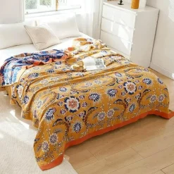 The Blanket Nook Bettzeug-Boho Mandala Baumwolldecke - Doppelseitige weiche Sommerdecke für Betten und Sofas