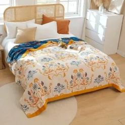 The Blanket Nook Bettzeug-Boho Mandala Baumwolldecke - Doppelseitige weiche Sommerdecke für Betten und Sofas