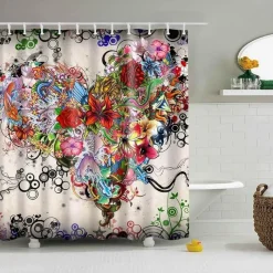 Aqua Essence Badezimmer-Boho Mandala Duschvorhang - Stilvolles Badezimmerdekor