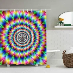 Aqua Essence Badezimmer-Boho Mandala Duschvorhang - Stilvolles Badezimmerdekor