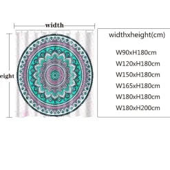 Aqua Essence Badezimmer-Boho Mandala Duschvorhang - Stilvolles Badezimmerdekor
