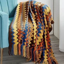 The Finishing Touch Wohndeko-Boho Muster Überwurfdecke - Gemütliche Dekodecke