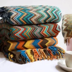 The Finishing Touch Wohndeko-Boho Muster Überwurfdecke - Gemütliche Dekodecke