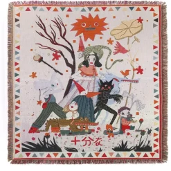 Cozy Haven Bettzeug-Boho Schlangenmuster Sofadecke - Gobelin Dekor Bezug