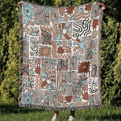 Cozy Haven Bettzeug-Boho Schlangenmuster Sofadecke - Gobelin Dekor Bezug