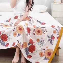 Wrap u0026 Relax Bettzeug-Boho Schnelltrocknendes Badetuch aus Baumwollgaze - Großes Wickeltuch