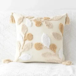 Pillow Haven Bettzeug-Boho Tufted Kissenbezug - Geometrischer Kissenbezug aus Baumwolle