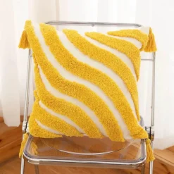 Pillow Haven Bettzeug-Boho Tufted Kissenbezug - Geometrischer Kissenbezug aus Baumwolle