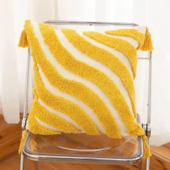 Pillow Haven Bettzeug-Boho Tufted Kissenbezug - Geometrischer Kissenbezug aus Baumwolle