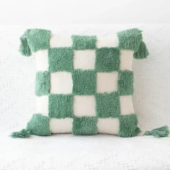 Pillow Haven Bettzeug-Boho Tufted Kissenbezug - Geometrischer Kissenbezug aus Baumwolle